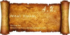 Antal Ulpián névjegykártya
